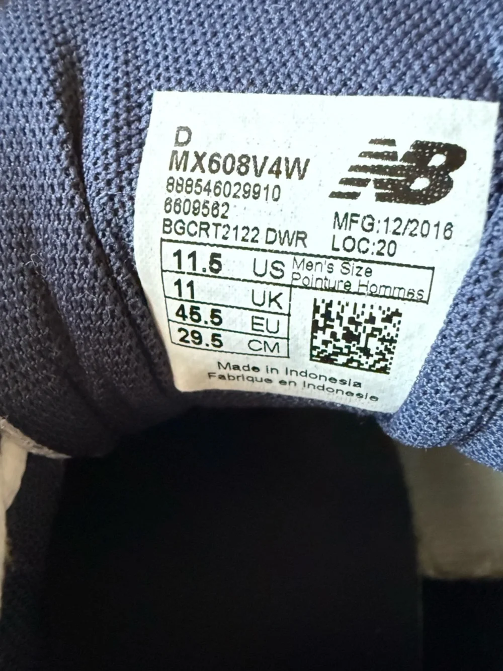 New Balance White and Navy Athletic Sneakers - Picture 4 of 9